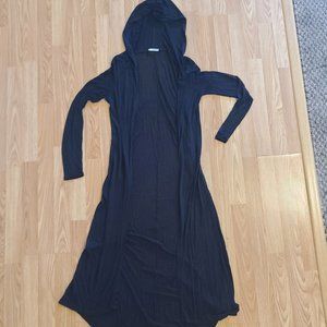 Black hooded sweater